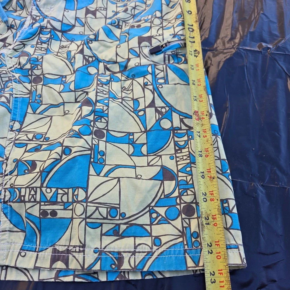 Gramicci Board Shorts Swim Trunks Geometric Print Blue Yellow Men's Size 38